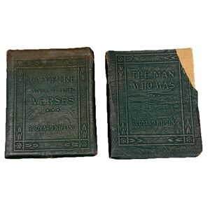 Antique Kipling Little Leather Library Mini Books Lot The Man Who Was Vampire